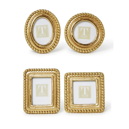 Two's Company Beaded Gold Photo Frames