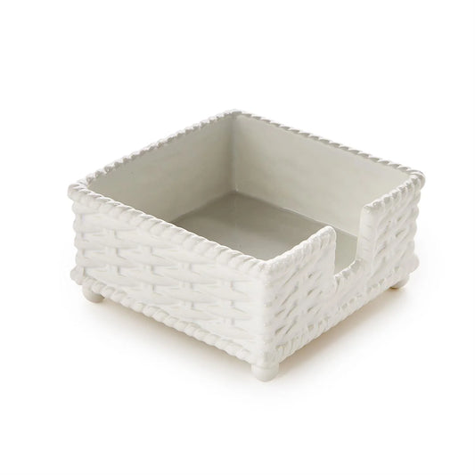 Two's Company Basketweave Cocktail Napkin Holder