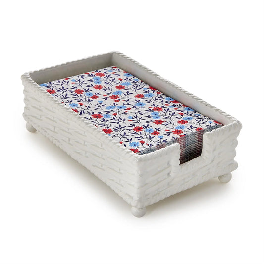 Two's Company Basketweave Guest Towel Napkin Holder