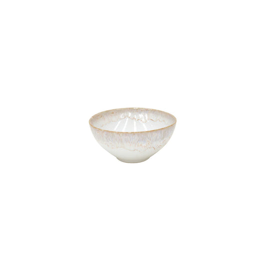 Casafina Taormina white cereal bowl with cream splatter glaze