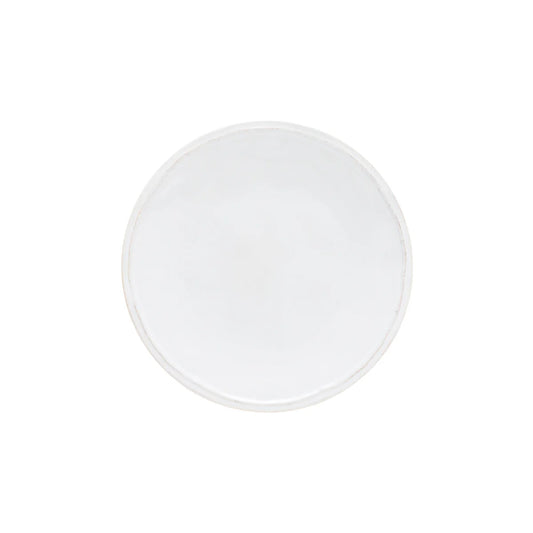 Casafina Fontana white ceramic dinner plate, overhead view