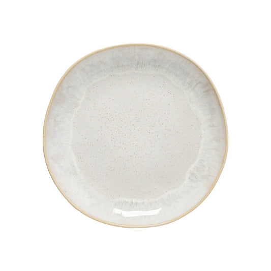Costa Nova Eivissa Sand dinner plate with speckled cream glaze and natural edge