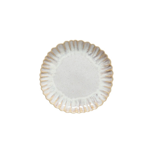 Costa Nova Mallorca Sand Salad Plate with scalloped edge in cream and natural speckled glaze
