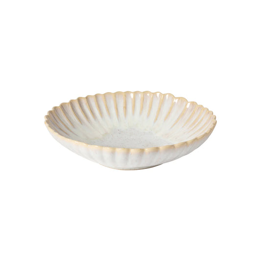 Costa Nova Mallorca Sand Pasta Bowl in cream with fluted sides and sand-toned rim