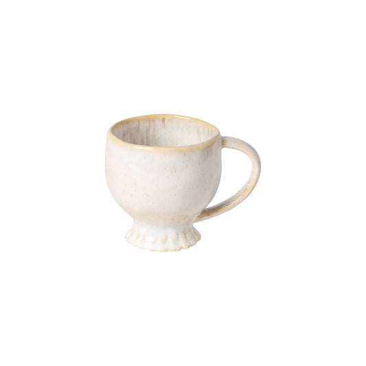 Costa Nova Mallorca Sand mug in cream with handle and ribbed pedestal base