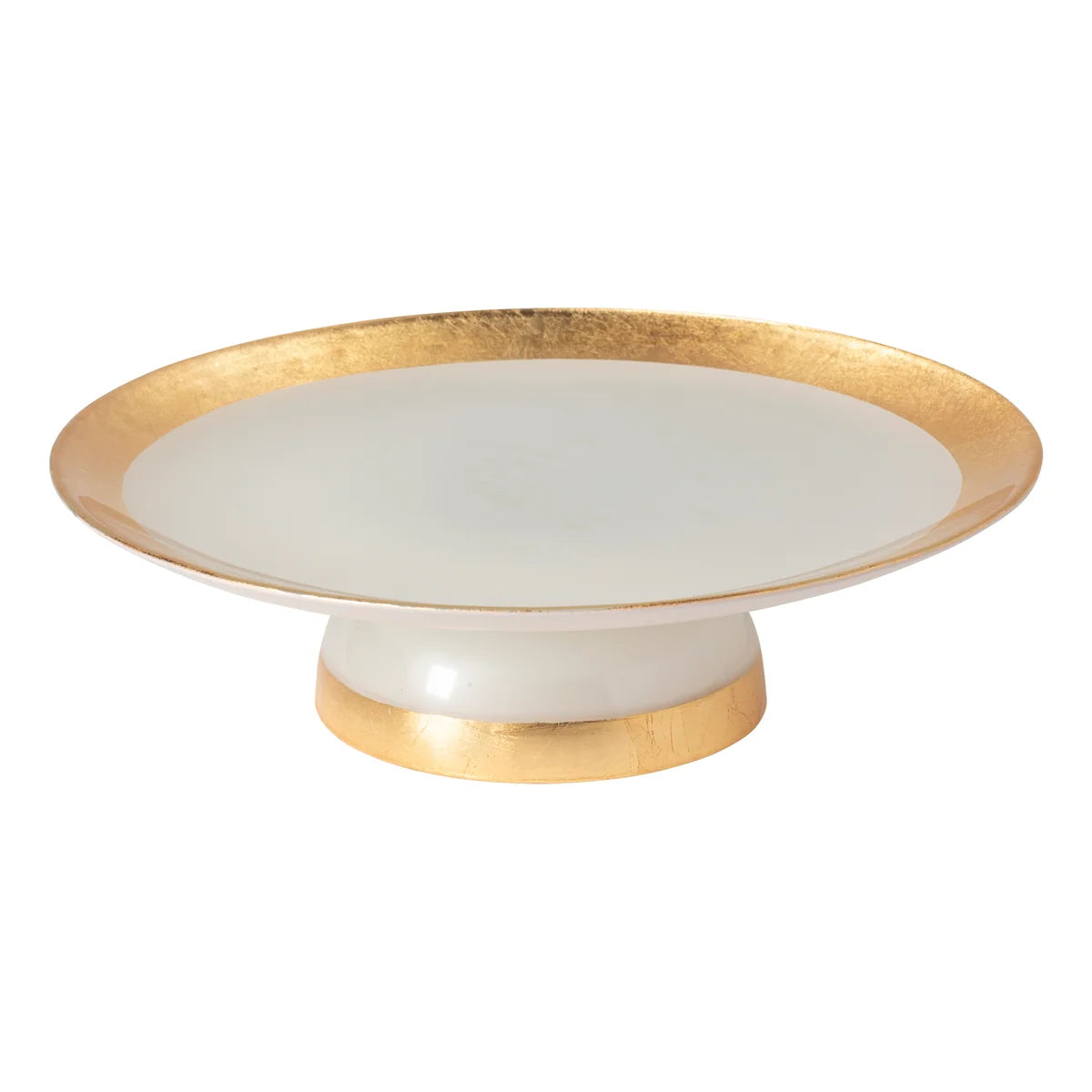 Casafina Glass Band Footed Plate Camilla Gold