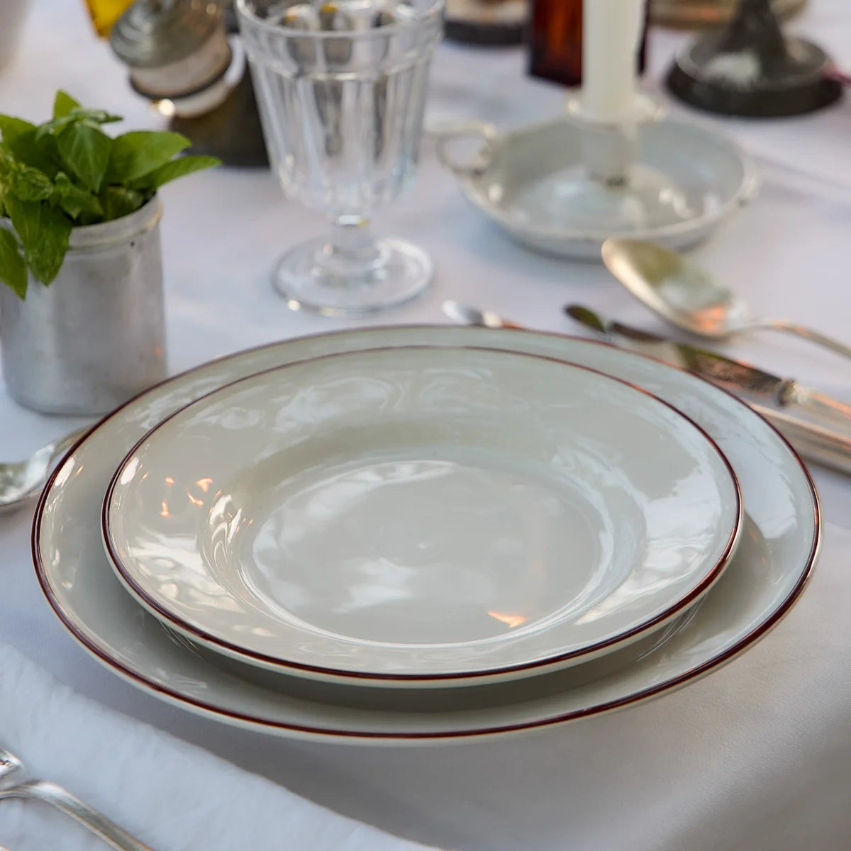 Costa Nova "Beja" White Dinner Plate