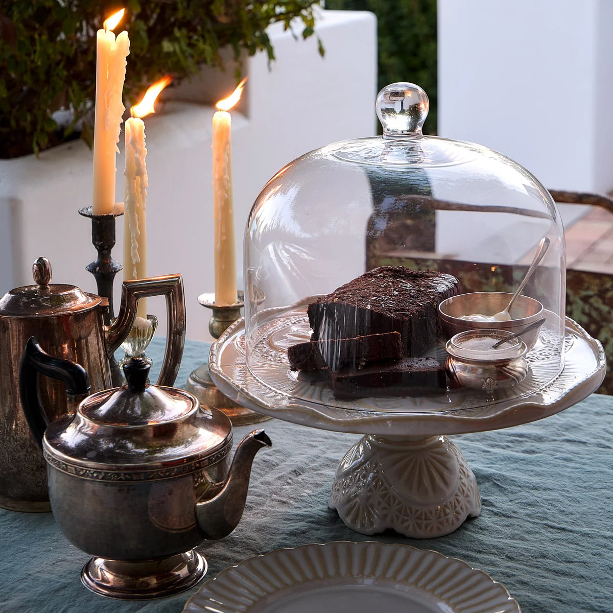 Costa Nova Cristal White Footed Plate