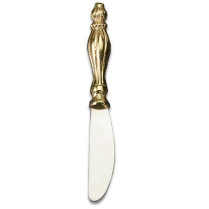 India Handicrafts Inc Gold Ribbed Spreader with white blade and decorative gold handle