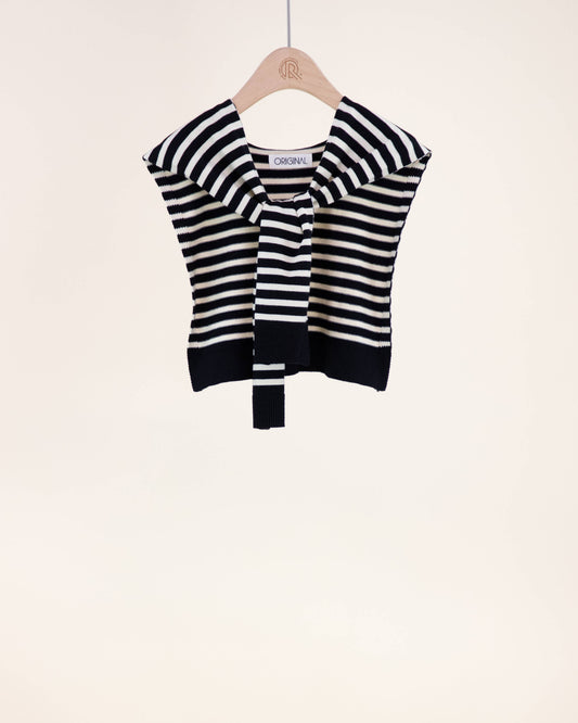 Original USA - Striped Preppy Mock Sweater Wrap