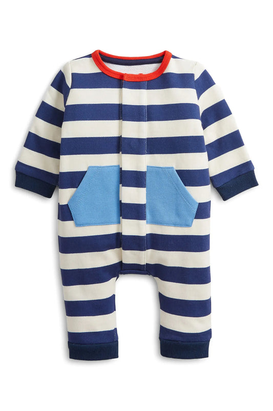 Magnetic Me Navy Stripe French Terry Romper
