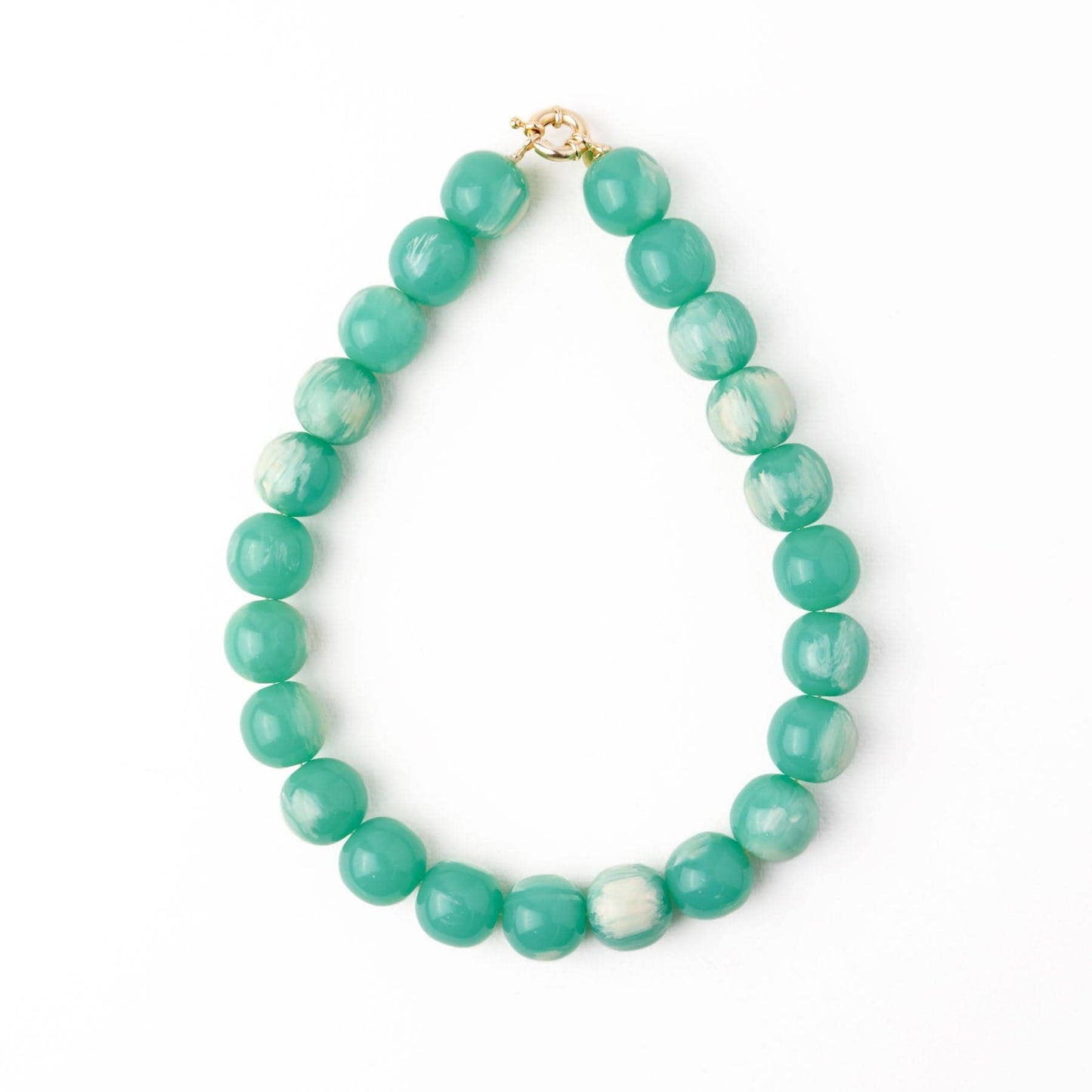 INK + ALLOY - Iris Large Resin Bead Necklace Aqua Wholesale