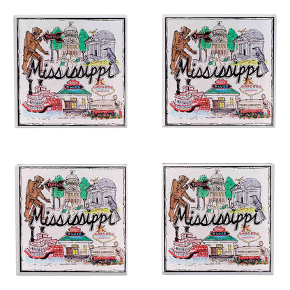 Glory Haus - State of Mississippi Icon Acrylic Coaster Set/4