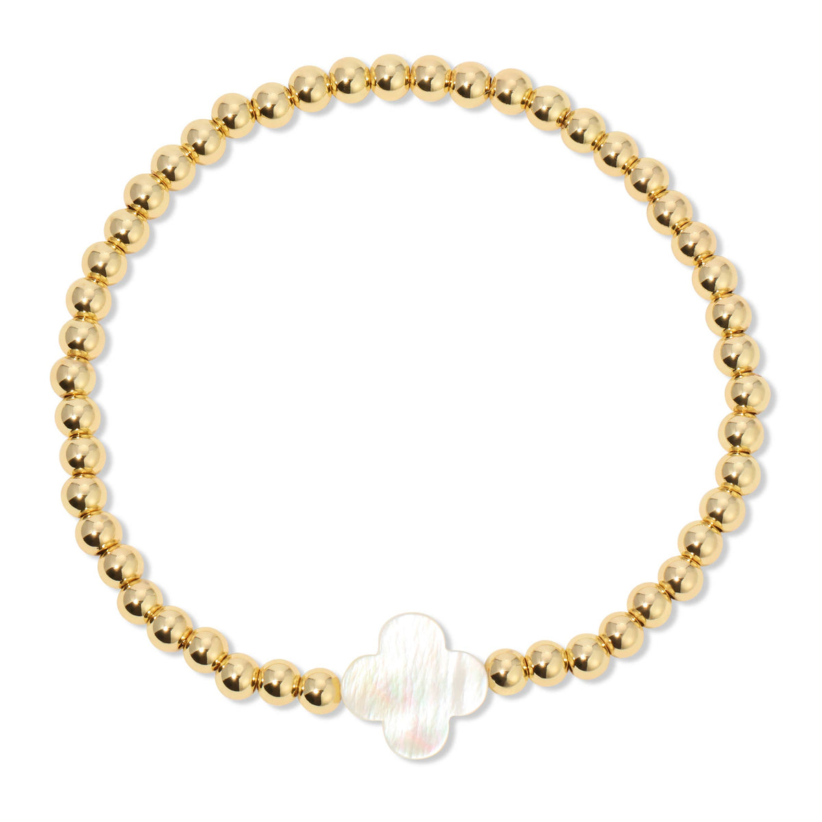 Splendid Iris - 4mm Bracelet With Shell Quatrefoil Accents
