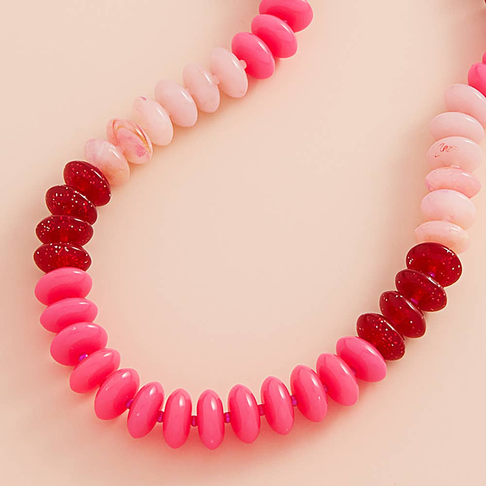 Sensibling Corp. - Ombre Resin Oval Disk Beaded Necklace