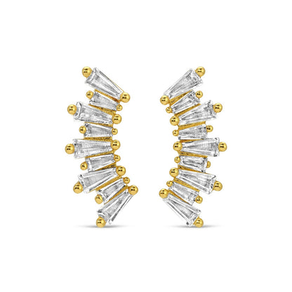 Splendid Iris - Curved Baguette Studs On Velvet Tag