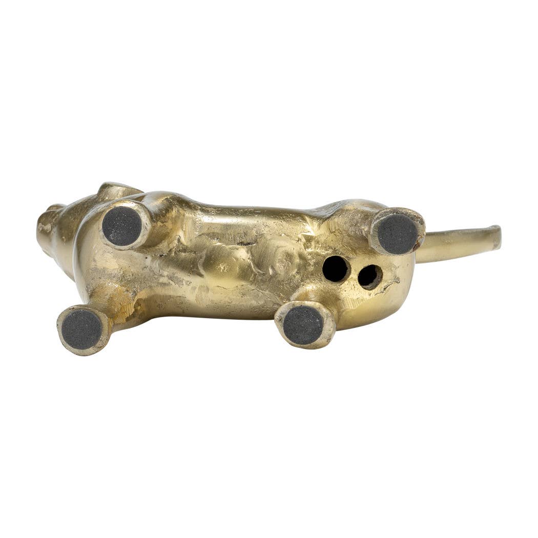 Sagebrook Home - Decorative Figurine - Gold Metal Modern Howling Dog, 7 in.