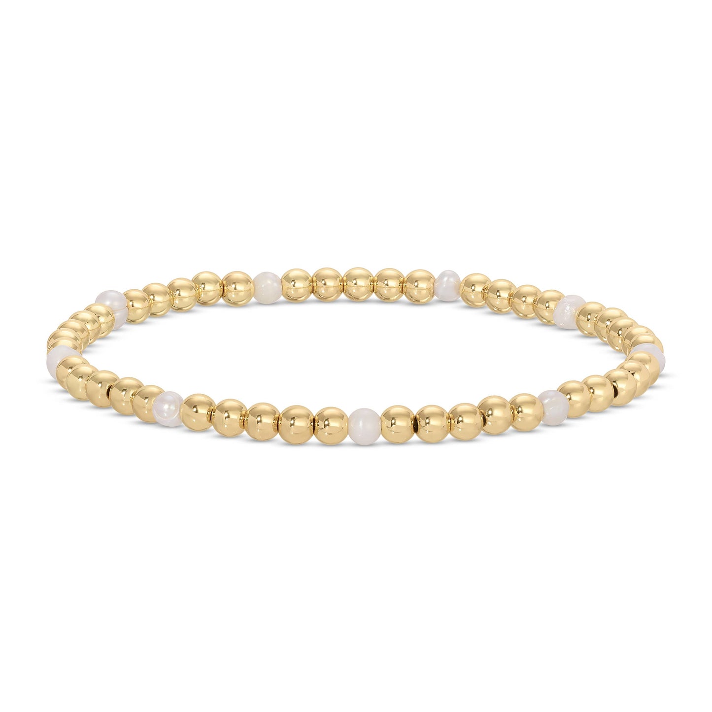 Splendid Iris - 4mm Bead & Pearl Stretch Bracelet