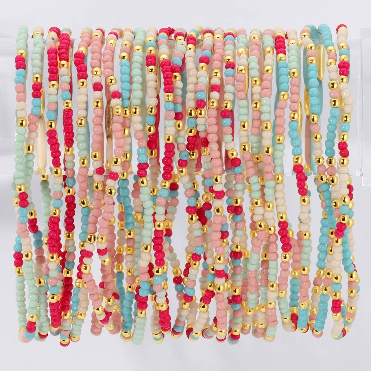 Splendid Iris - Assorted 2mm Stretch Seed Bead Bracelets