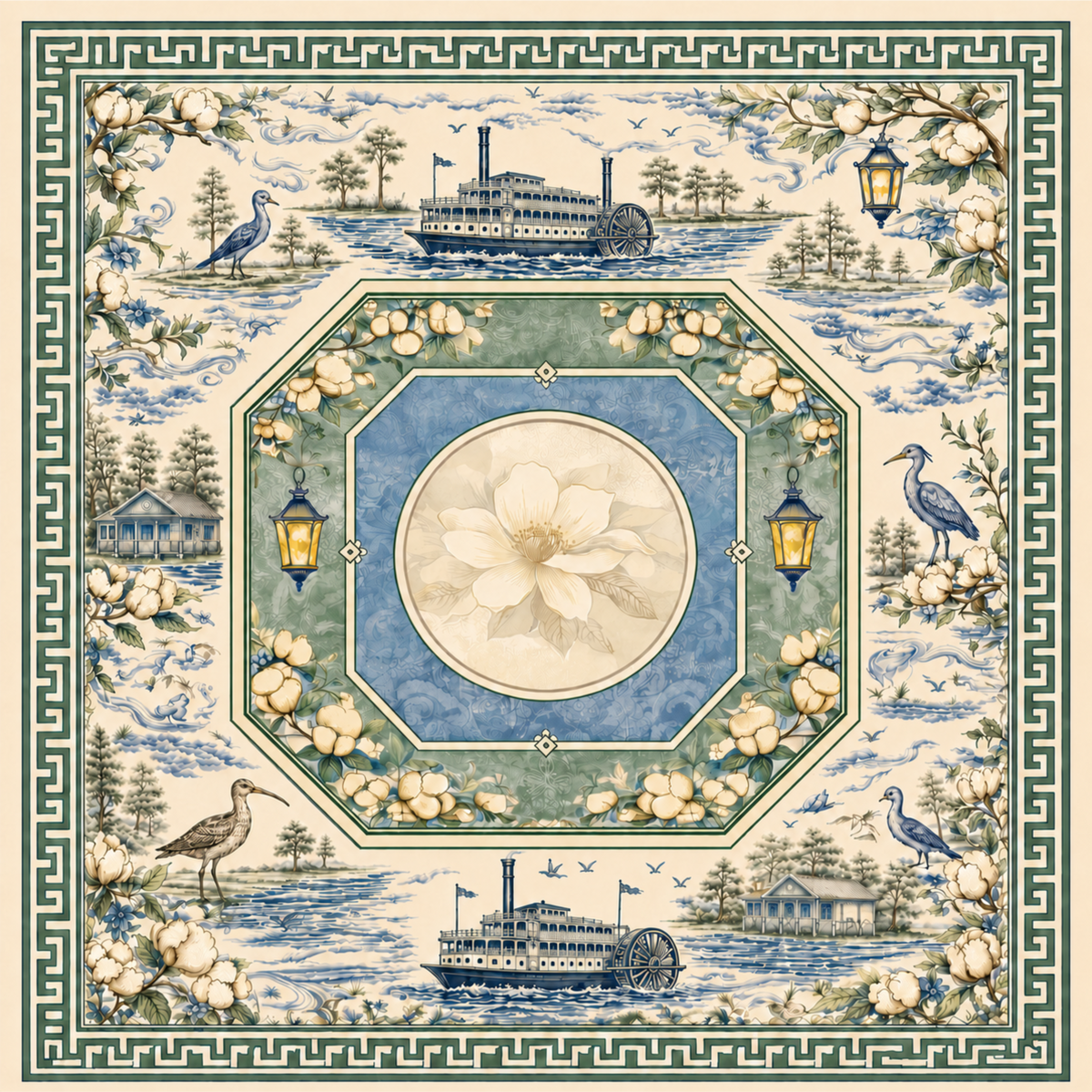 Pat's Monograms, LLC - The Mahjestic South Mahjong Mat — Art Edition — Preorder
