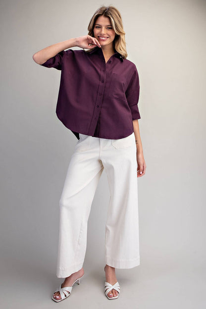 Peace Love Line - PM4822 - BUTTON DOWN SHORT SLEEVE SHIRT