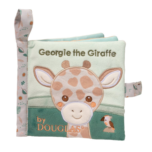 Douglas Georgie the Giraffe Activity Book with embroidered giraffe face and patterned fabric pages