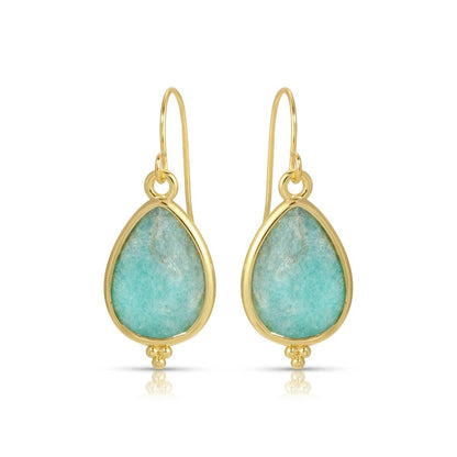 Splendid Iris - Teardrop Stone Earrings