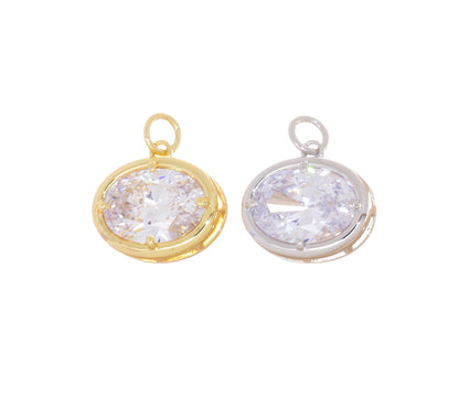 Jewel Pledge - Oval Top Quality CZ Pendant For Jewelry Making, CPG-CPS3067