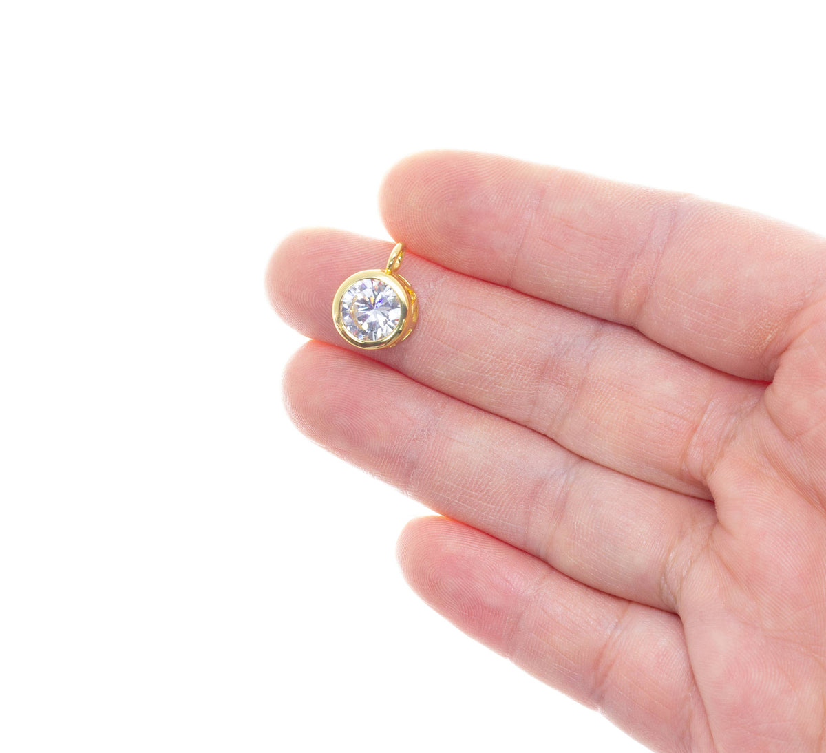 Jewel Pledge - 5A Top Quality Sparkly CZ Round Pendant For Jewelry,CPG3164