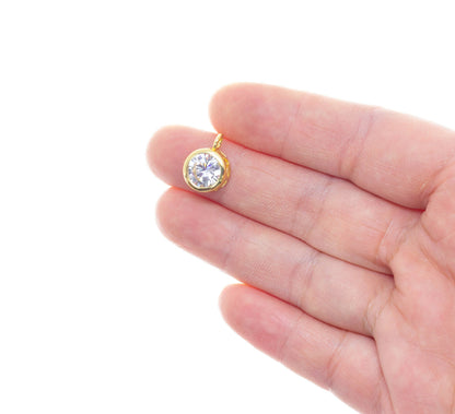 Jewel Pledge - 5A Top Quality Sparkly CZ Round Pendant For Jewelry,CPG3164