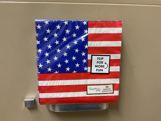 Sophistiplate Party in the USA cocktail napkins pack featuring American flag design with stars and stripes