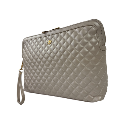 PurseN  - NEW Updated Litt Makeup Case - Pearl Quilted