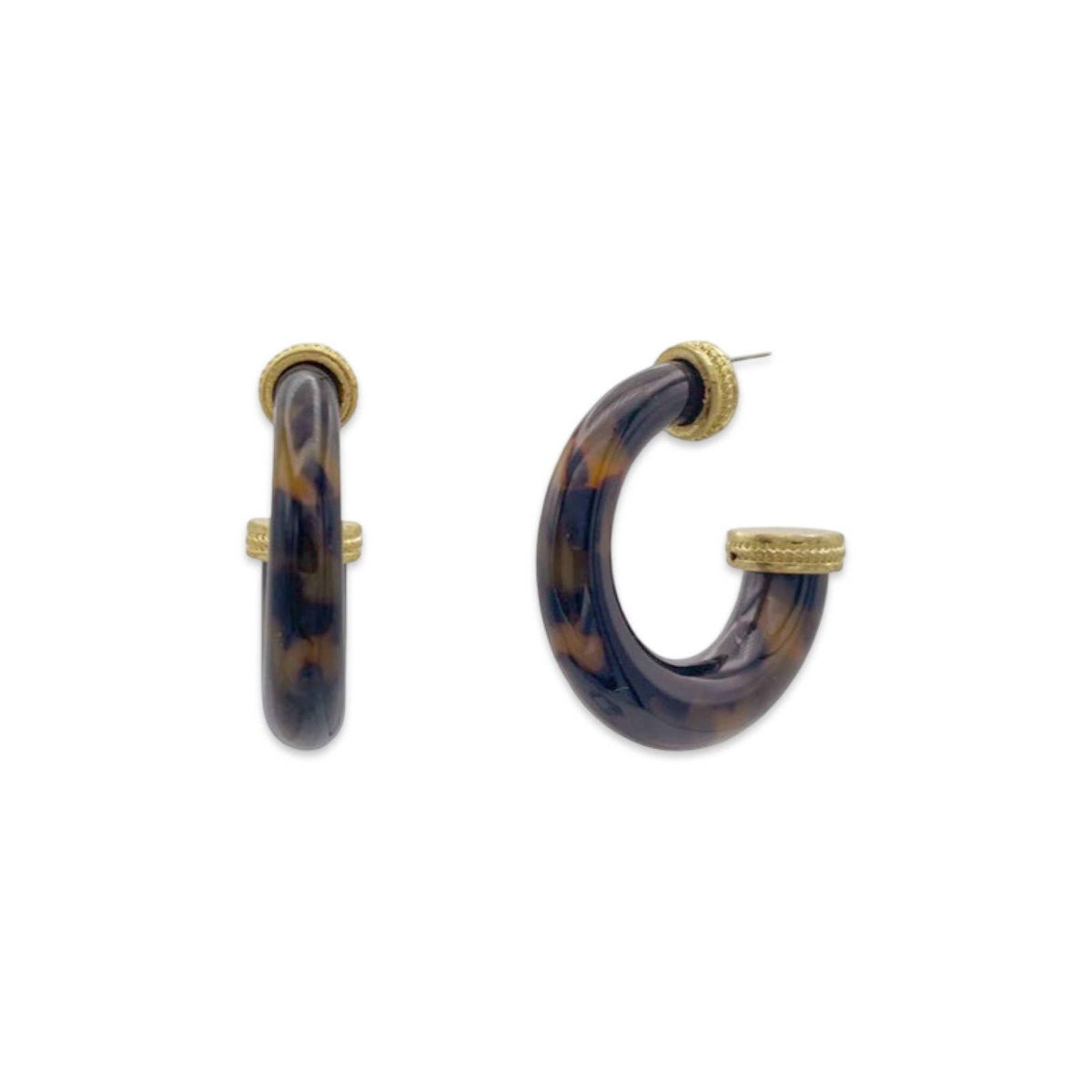 Pierce + Hide - Tortoiseshell Tube Statement Hoop