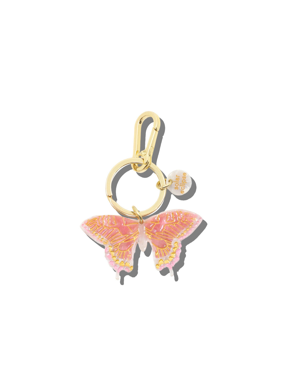 Solar Eclipse - Hand-painted Swallowtail Bag Charm + Keychain | Eco-Friendly
