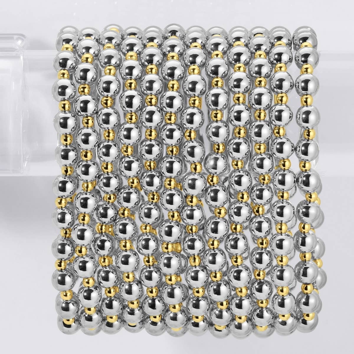Splendid Iris - 6mm Stretch Bead Bracelets with 3mm Bead Accents