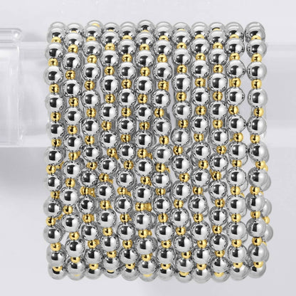 Splendid Iris - 6mm Stretch Bead Bracelets with 3mm Bead Accents