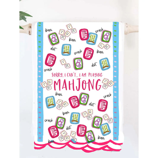 Happy by Rachel Mahjong Tea Towel