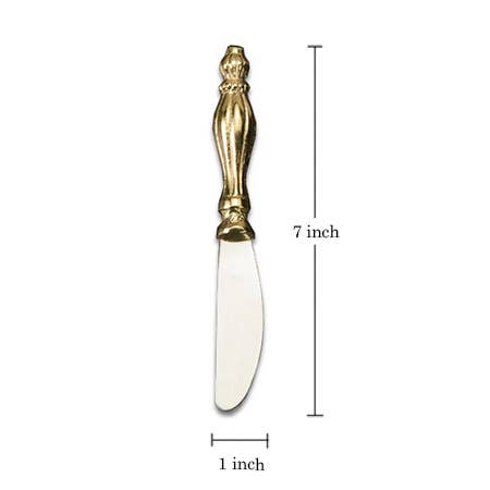 India Handicrafts Inc Gold Ribbed Spreader 7 inch length with 1 inch width measurement