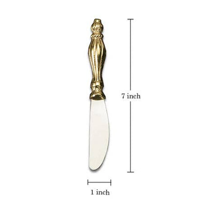India Handicrafts Inc Gold Ribbed Spreader 7 inch length with 1 inch width measurement