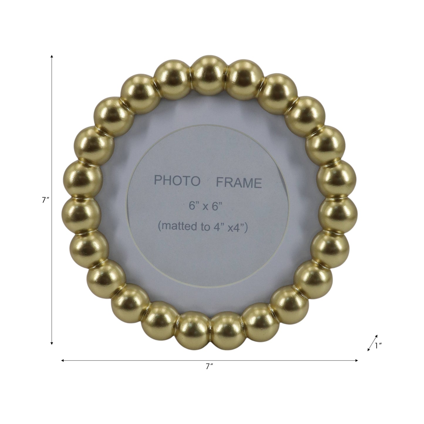 Sagebrook Home Gold Glass Elegant Matted Beaded Frame, 6x6 in.