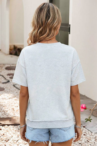 Little Daisy Closet - LDC Short Sleeve Mock Neck Solid Shift Top