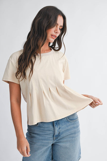 AEMI + CO - 8613HK Pleated Swing Tee Top