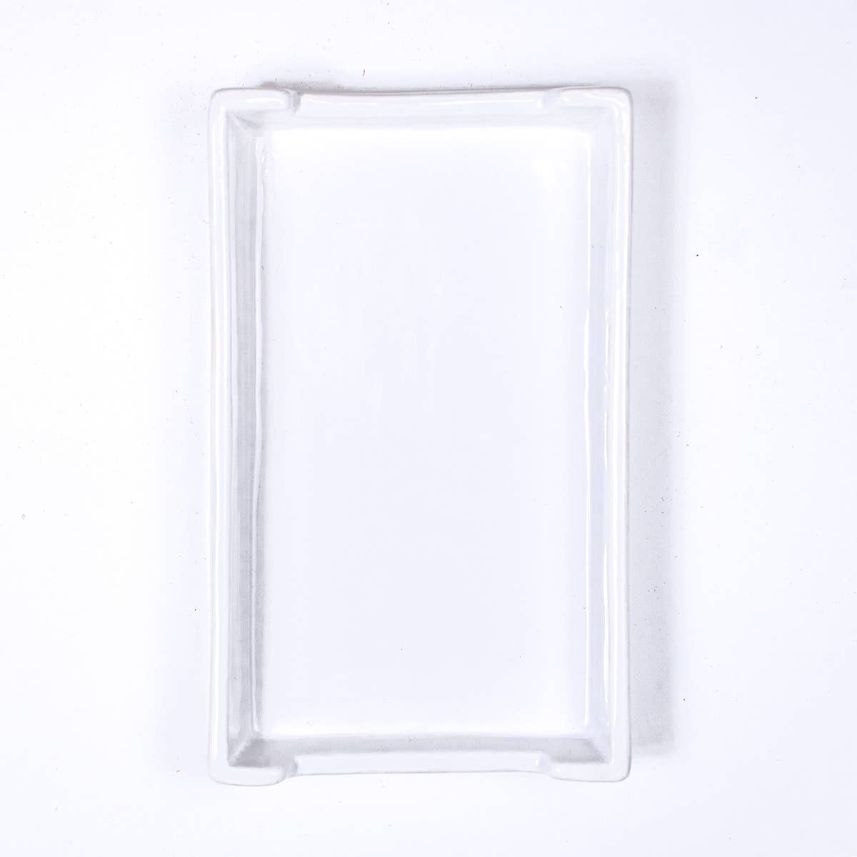 The Royal Standard Classic Guest Napkin Holder in white, rectangular shape, empty