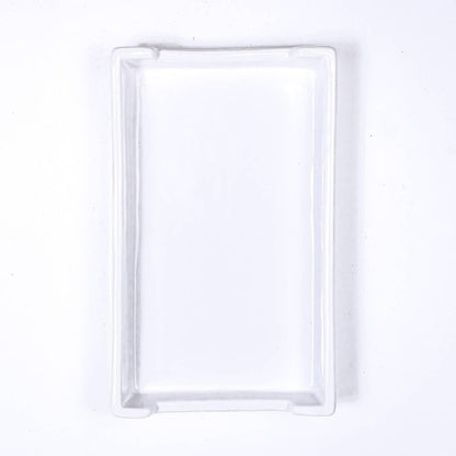 The Royal Standard Classic Guest Napkin Holder in white, rectangular shape, empty