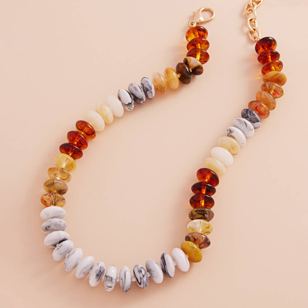 Sensibling Corp. - Ombre Resin Oval Disk Beaded Necklace