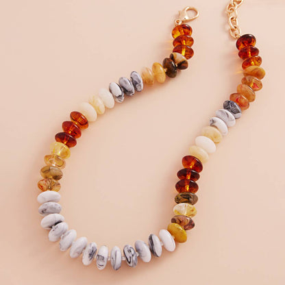 Sensibling Corp. - Ombre Resin Oval Disk Beaded Necklace