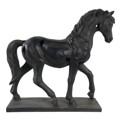 Sagebrook Home - Resin Cracked Horse Sculpture Home Decor - Brown, 16 in.