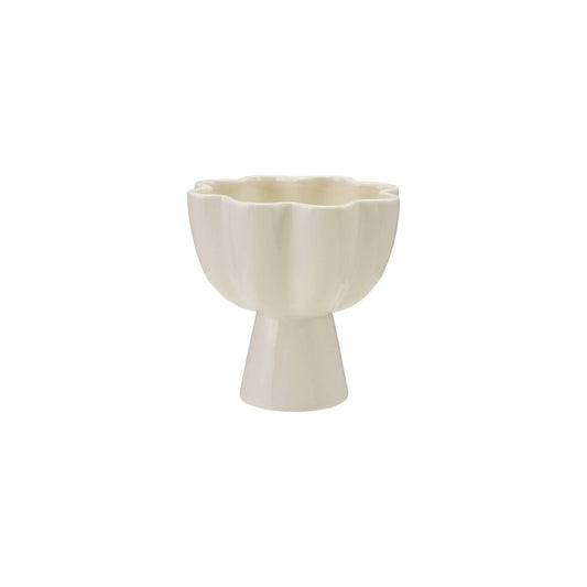 Hazel Mazel - Stoneware Flower Shaped Pedestal Bowl