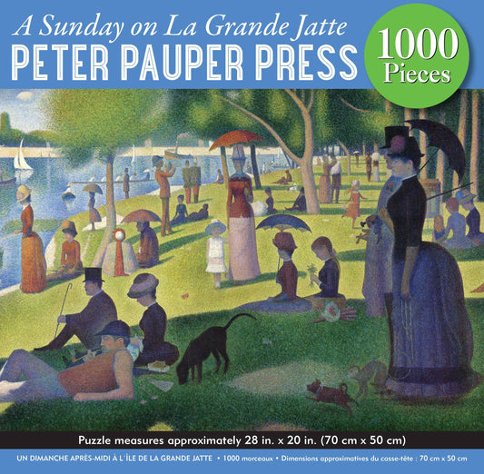 Peter Pauper Press A Sunday on La Grande Jatte 1000-piece puzzle box featuring Georges Seurat's pointillist riverside scene