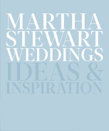 Martha Stewart Weddings Ideas & Inspiration book cover in pale blue with white text